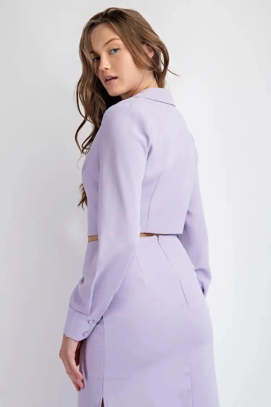 Cropped Blazer and midi skirt set