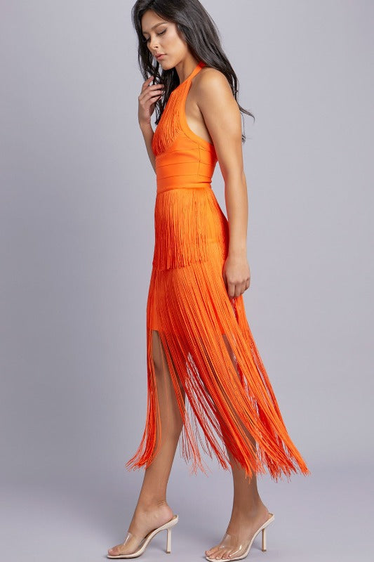 Halter Fringe dress