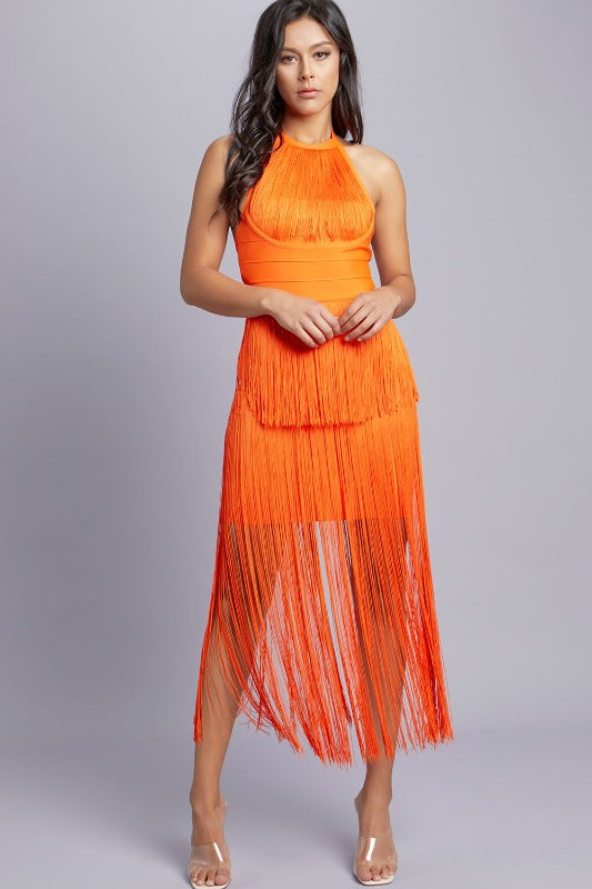 Halter Fringe dress
