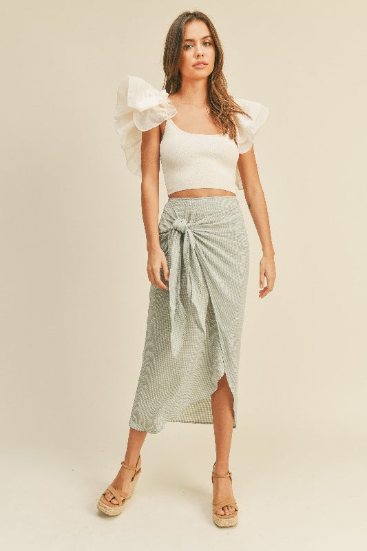 Knit Ruffled Sleeved Detail Top