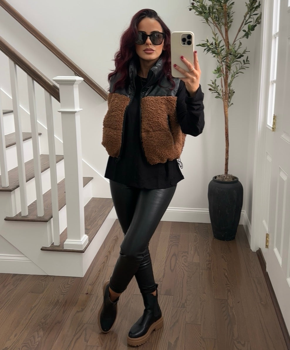 Brown Sherpa Vest