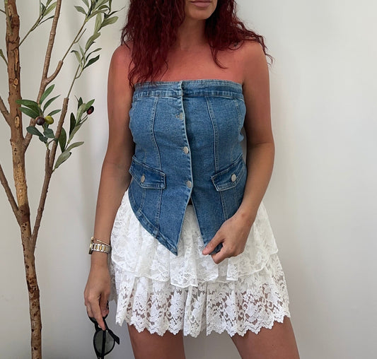 Jean Tube Top vest