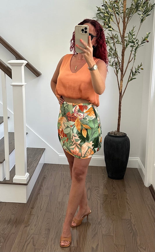 Multi Color Leaves Skirt
