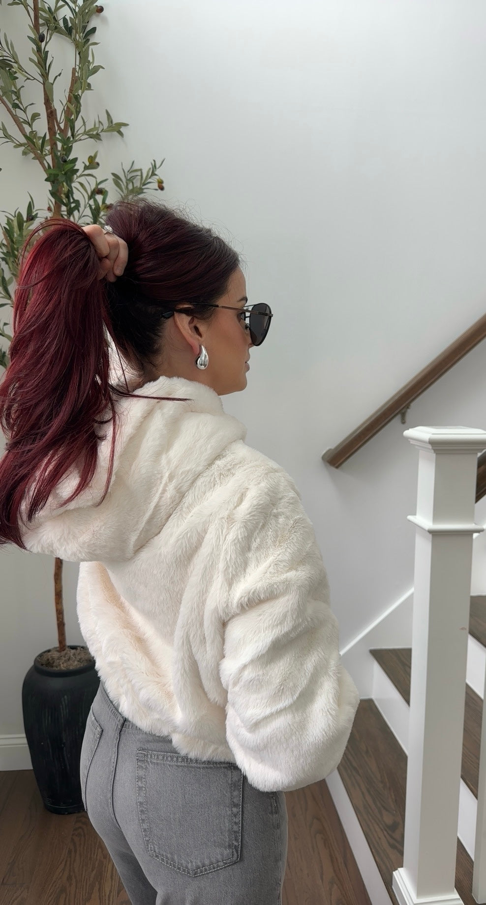 Ivory Faux Fur Jacket