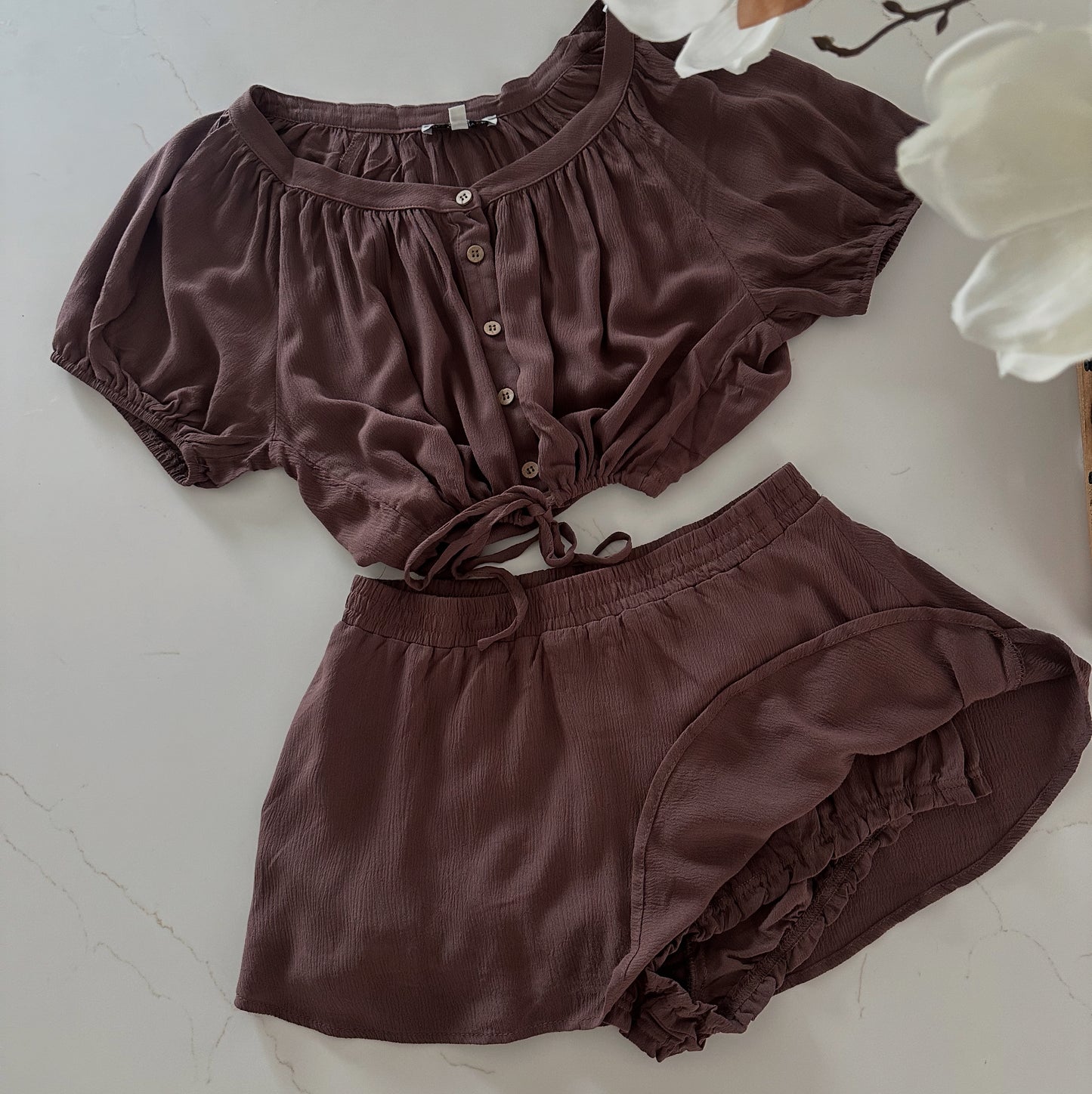 Gauze Mini Skirt Set