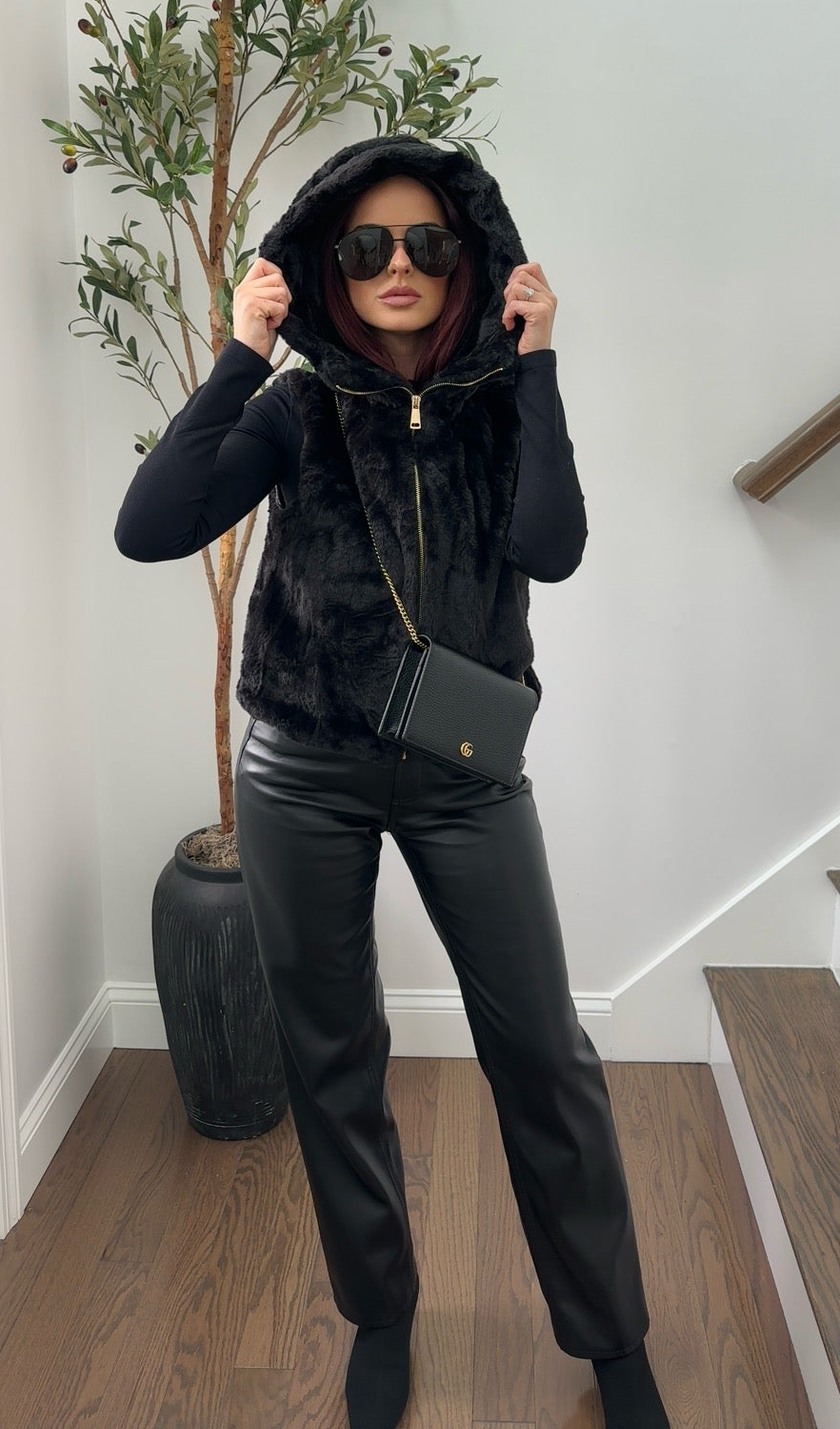 Faux Fur Hooded Vest