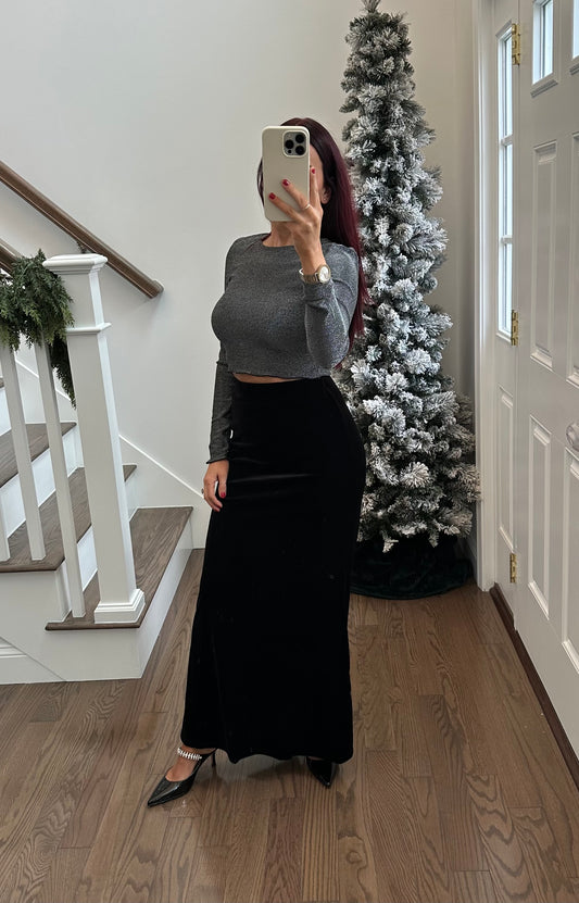 Velvet Maxi Mermaid Skirt