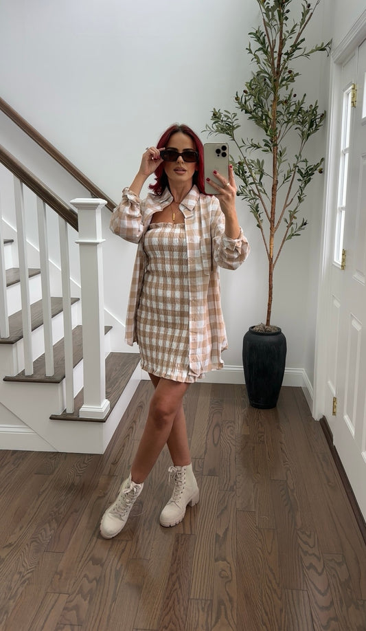 TWO Piece Plaid Dress