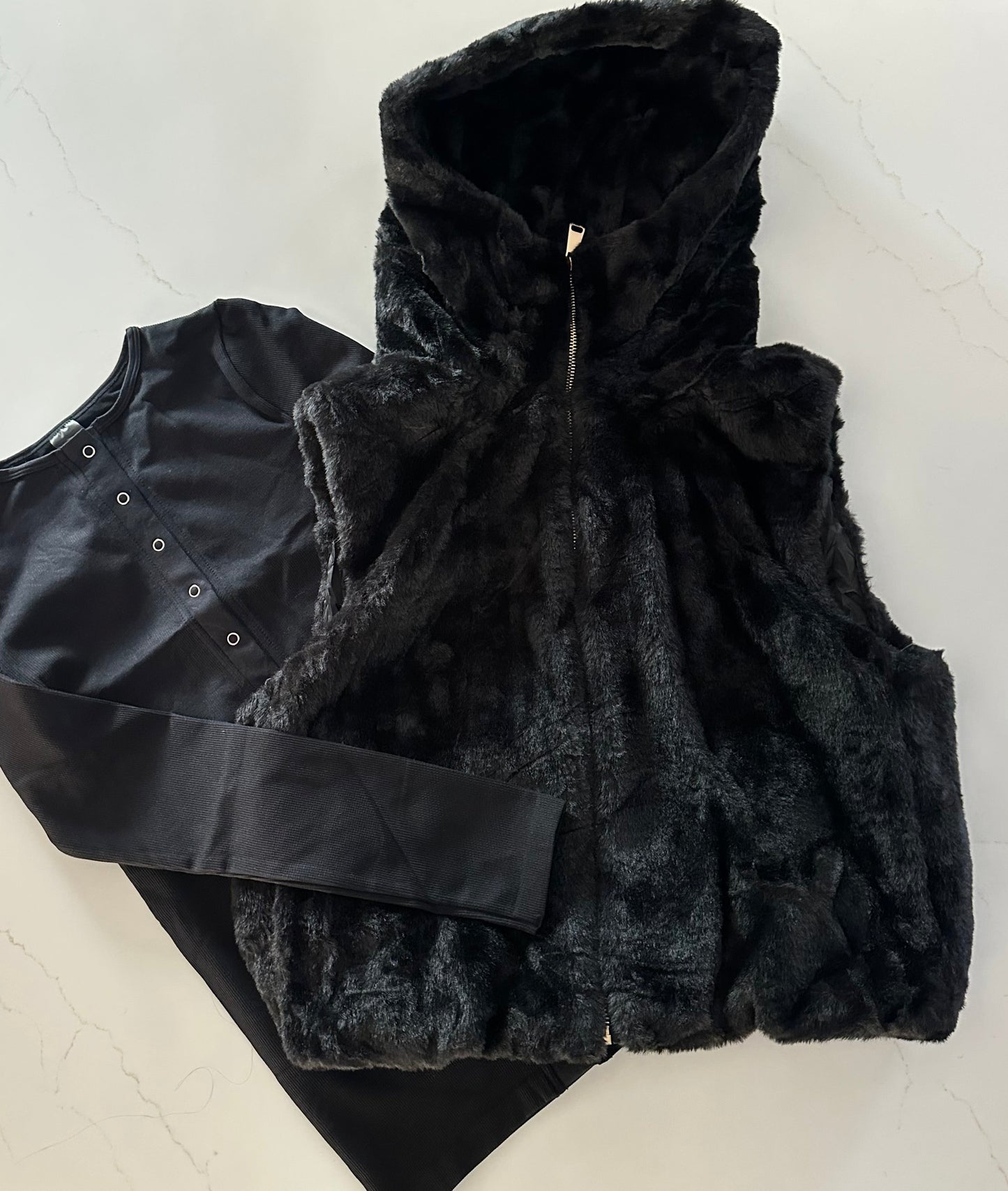 Faux Fur Hooded Vest