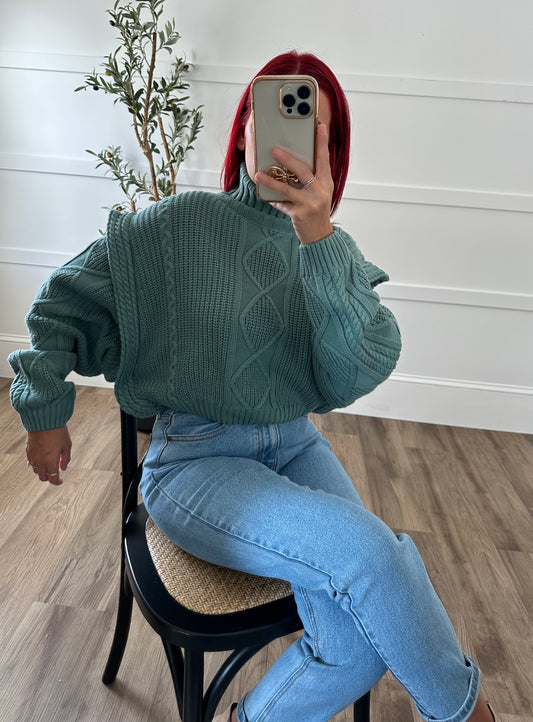 Cora Seagreen Knit Sweater
