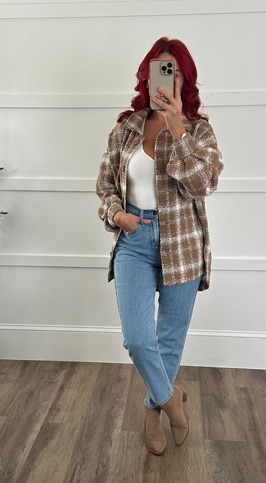 Farrah Teddy Plaid Jacket