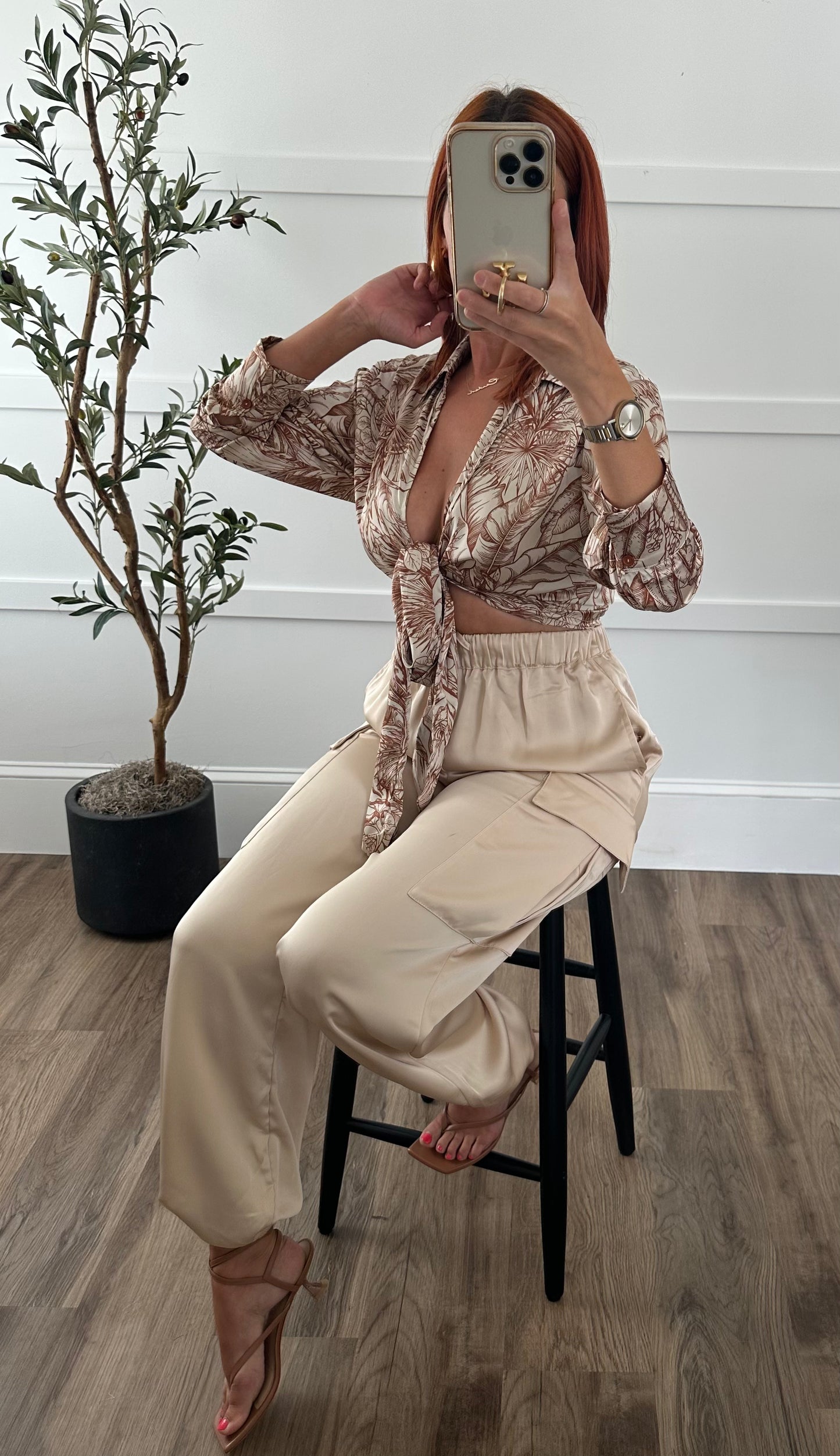 Scarlet Tie Front Top