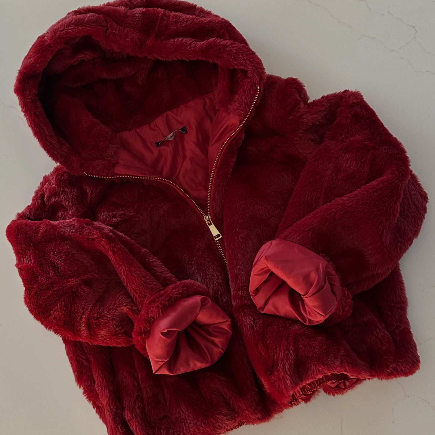 Faux Fur Zip Up Jacket