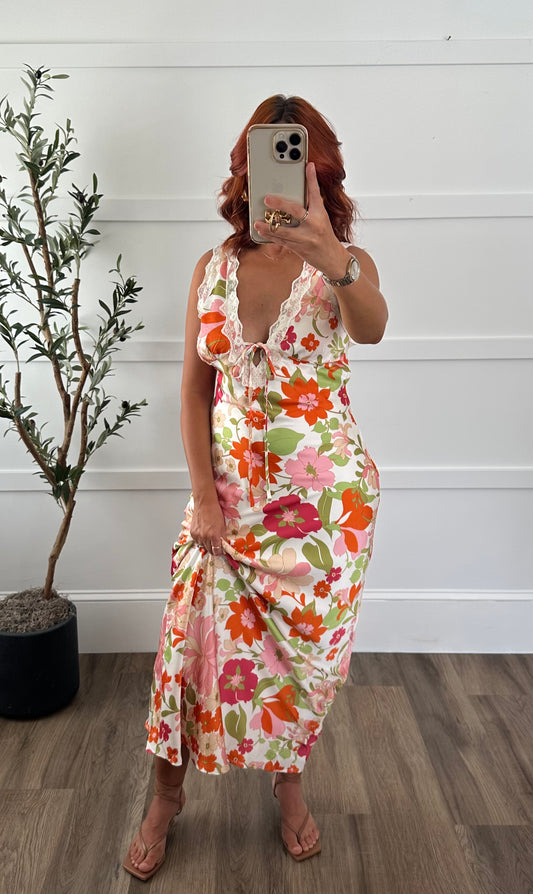 Kasie Satin Floral dress