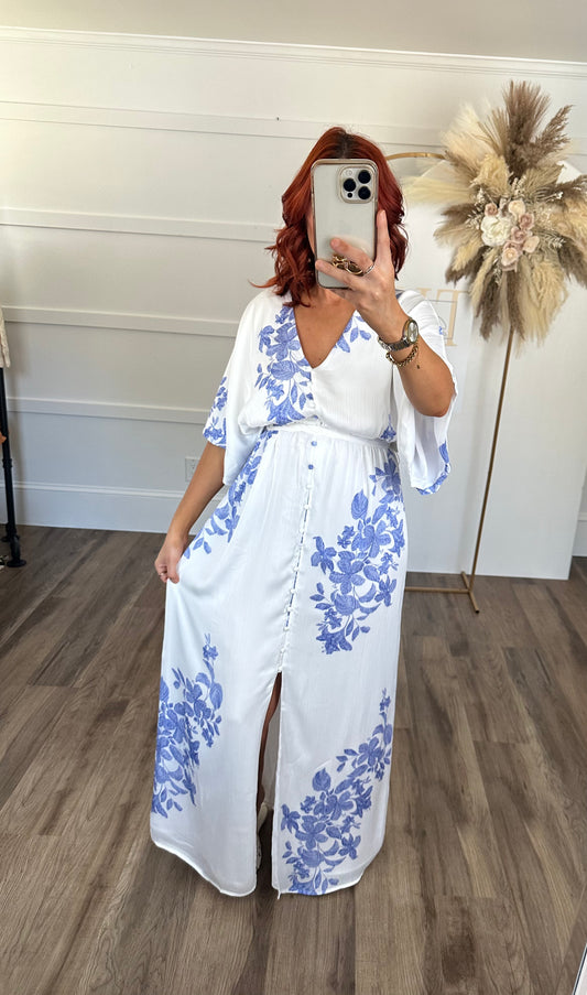 kelly kimono Maxi Dress