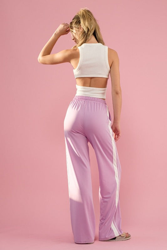 Wide Leg Stripe Sweat pant