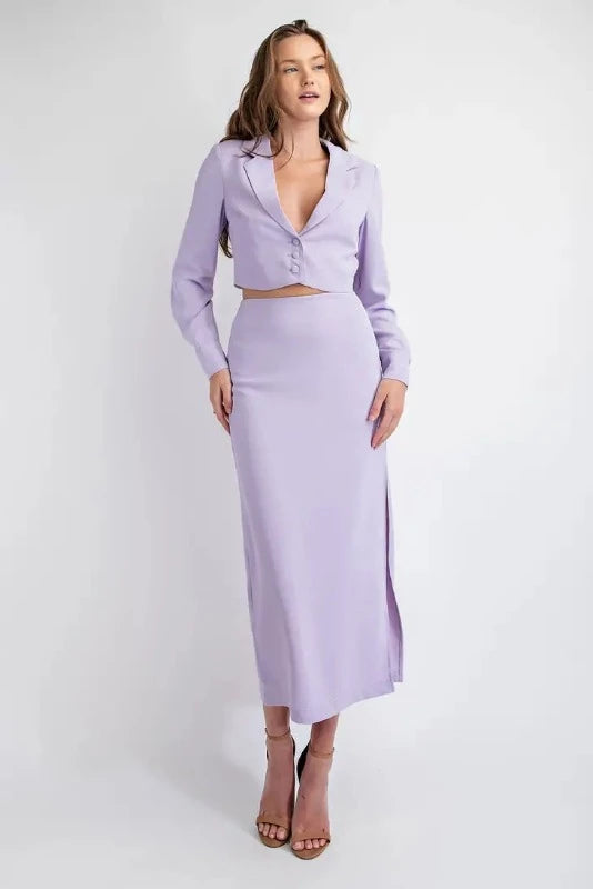 Cropped Blazer and midi skirt set